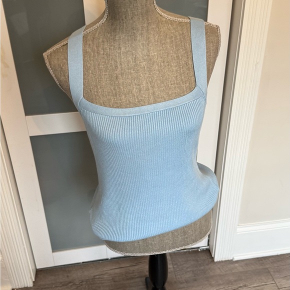 Ribbed Square Neck Sweater Tank Airy Blue- Like New - Picture 8 of 11